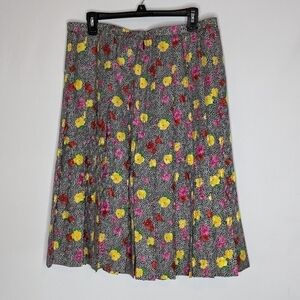 Saks Fifth Ave Skirt by LIHLI Floral Print 100% Silk
